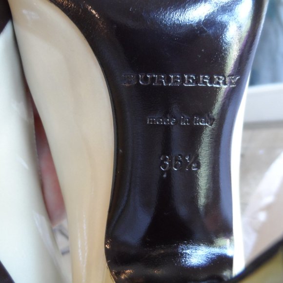 New Burberry Light Green Patent Leather Heeled Pumps Size 36.5 M - Picture 13 of 15